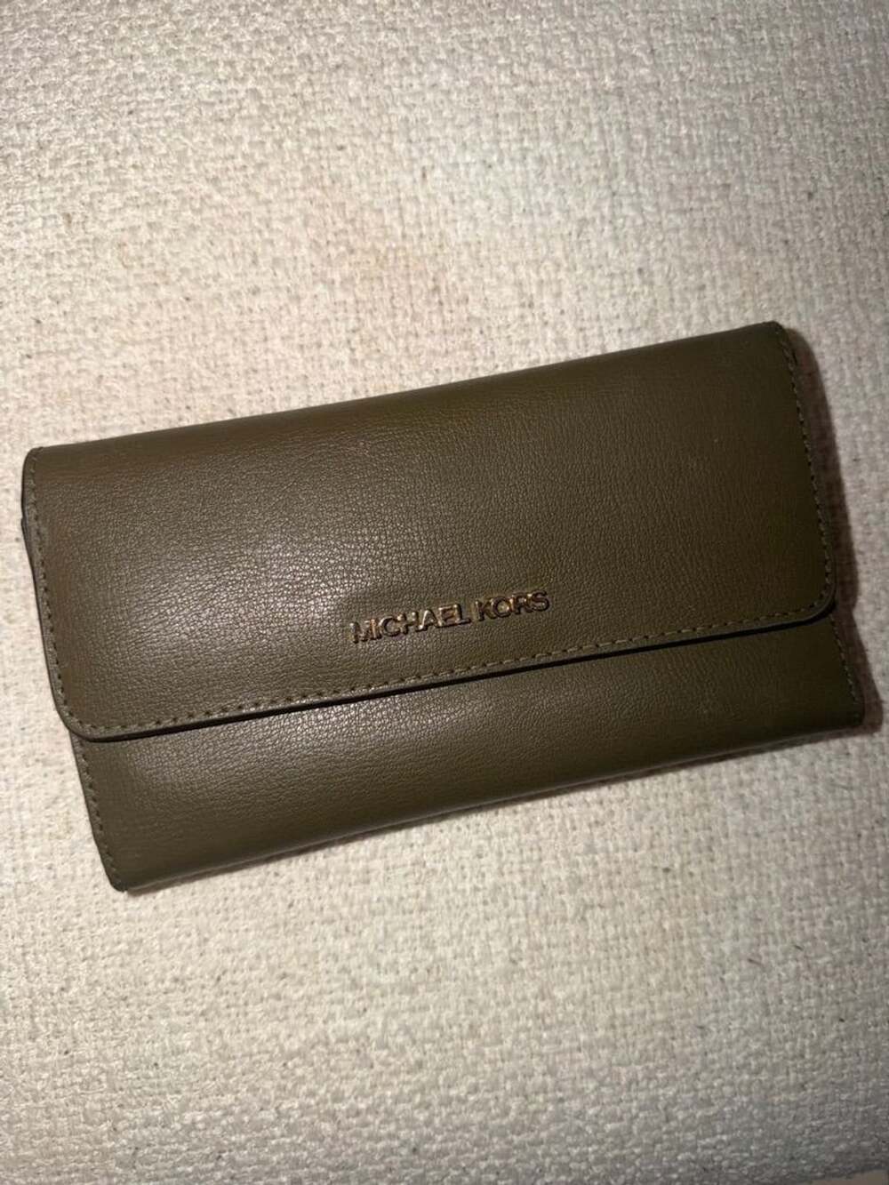 Michael Kors Olive Green Leather Wallet